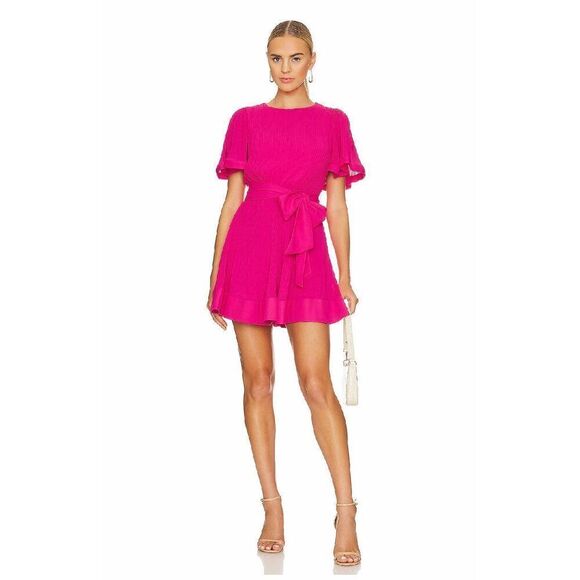 Milly Dresses & Skirts - Milly Lumi Pleated Mini Dress Milly Pink Size 8